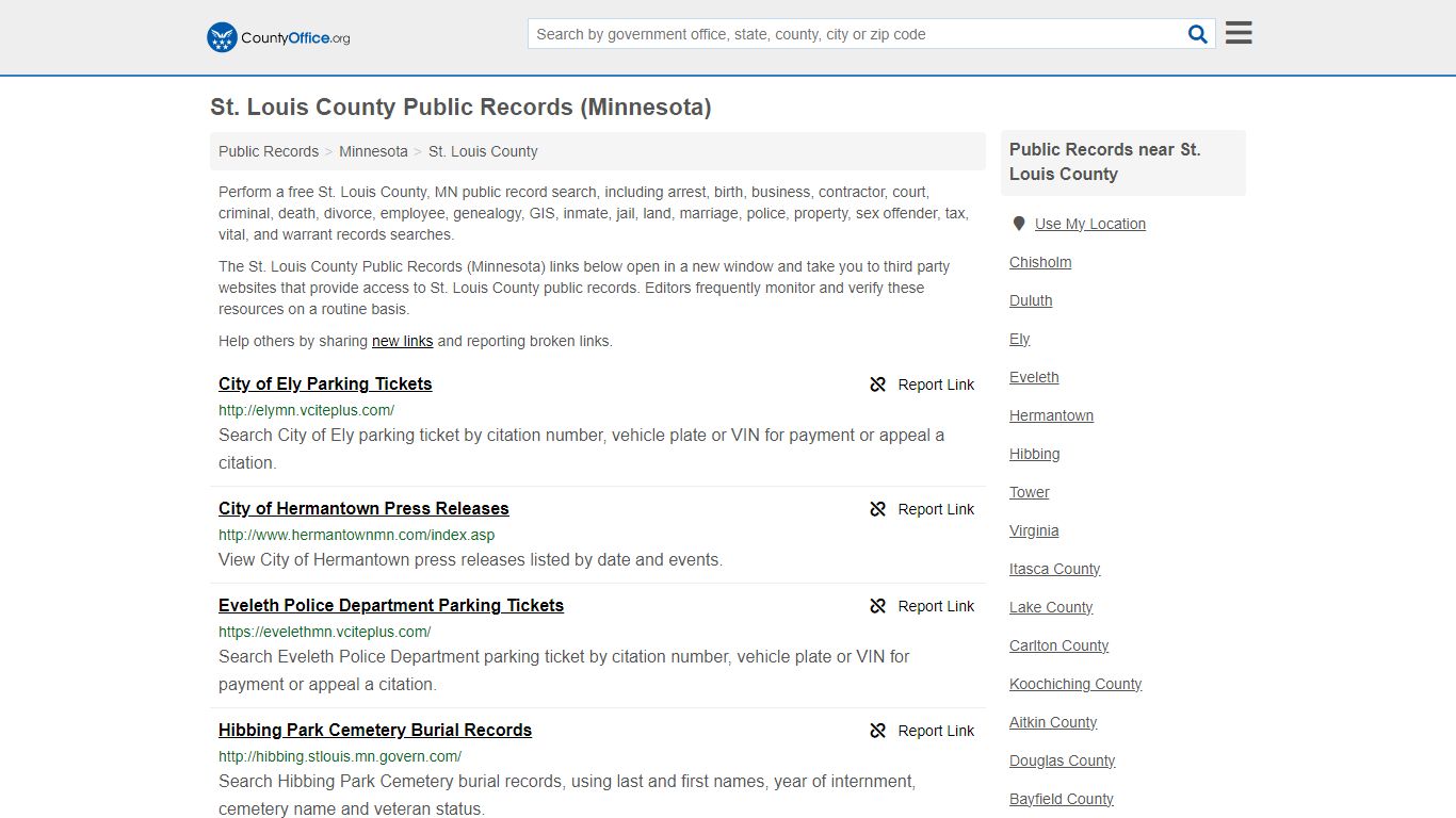 Public Records - St. Louis County, MN (Business, Criminal, GIS ...